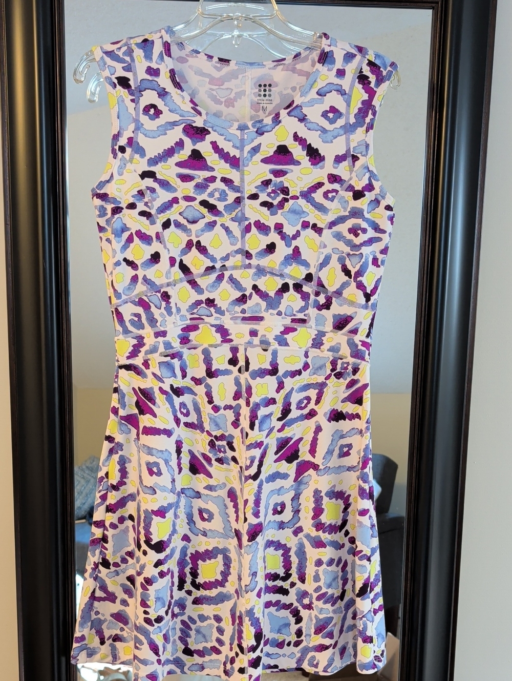 Title Nine Sleeveless Purple Print Fit & Flare Dress